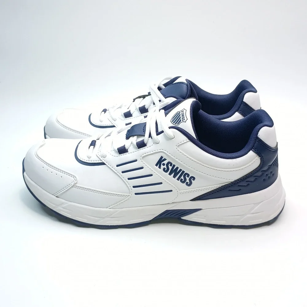 K-Swiss Fario Sneaker Men Size 11 White Navy Blue Athletic Training Shoe
